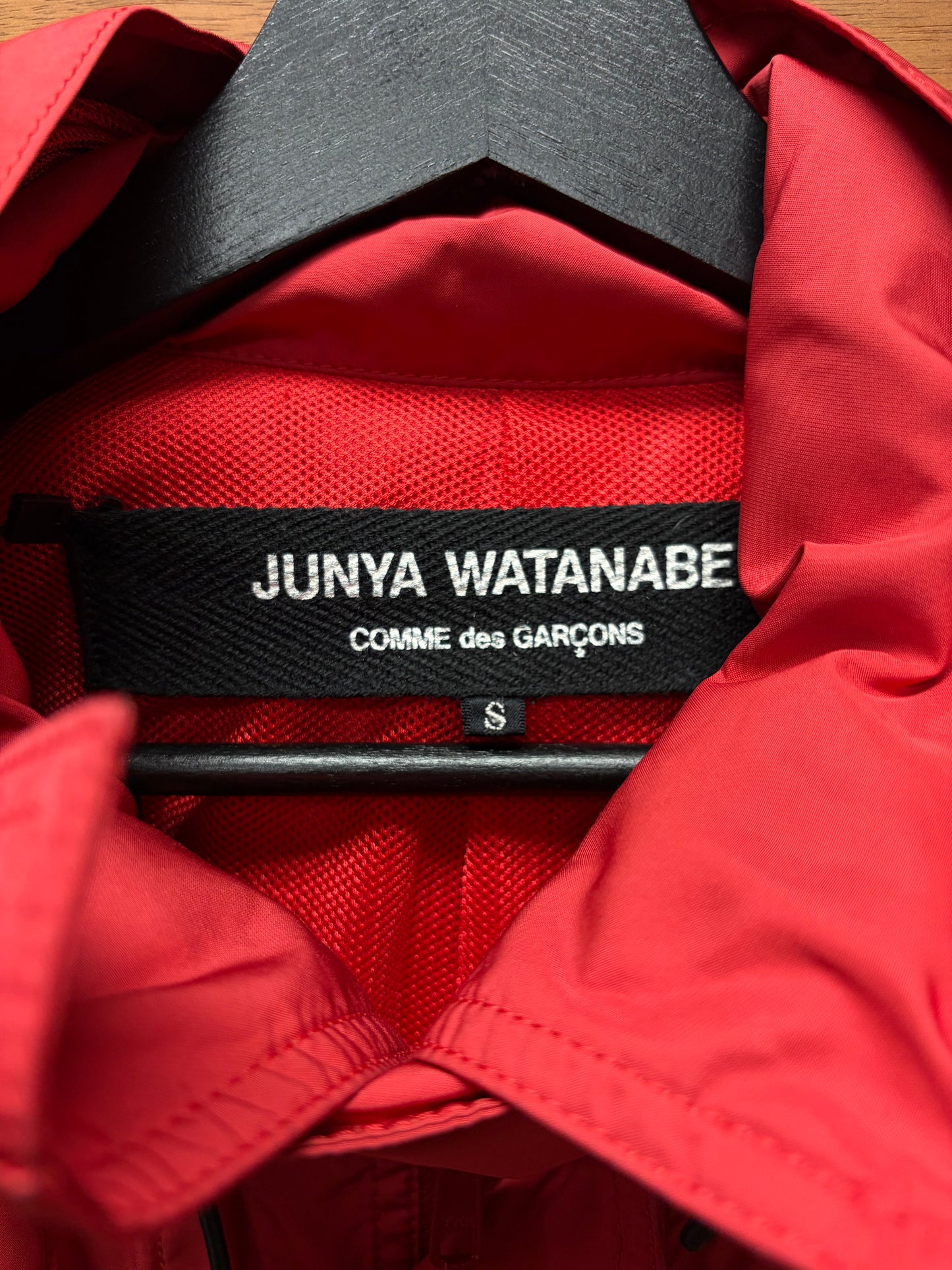 2008 Junya Watanabe Red Nylon Shell Cargo-Tech Jacket
