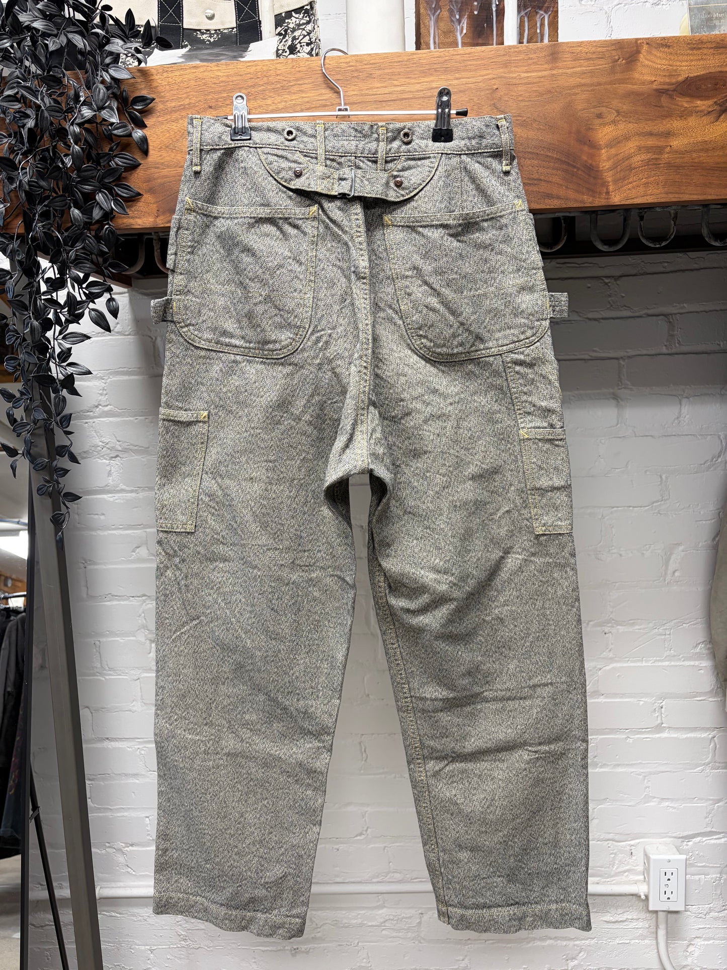 Kapital ‘Lumbar’ Double Knee Pinstripe Carpenter Denim