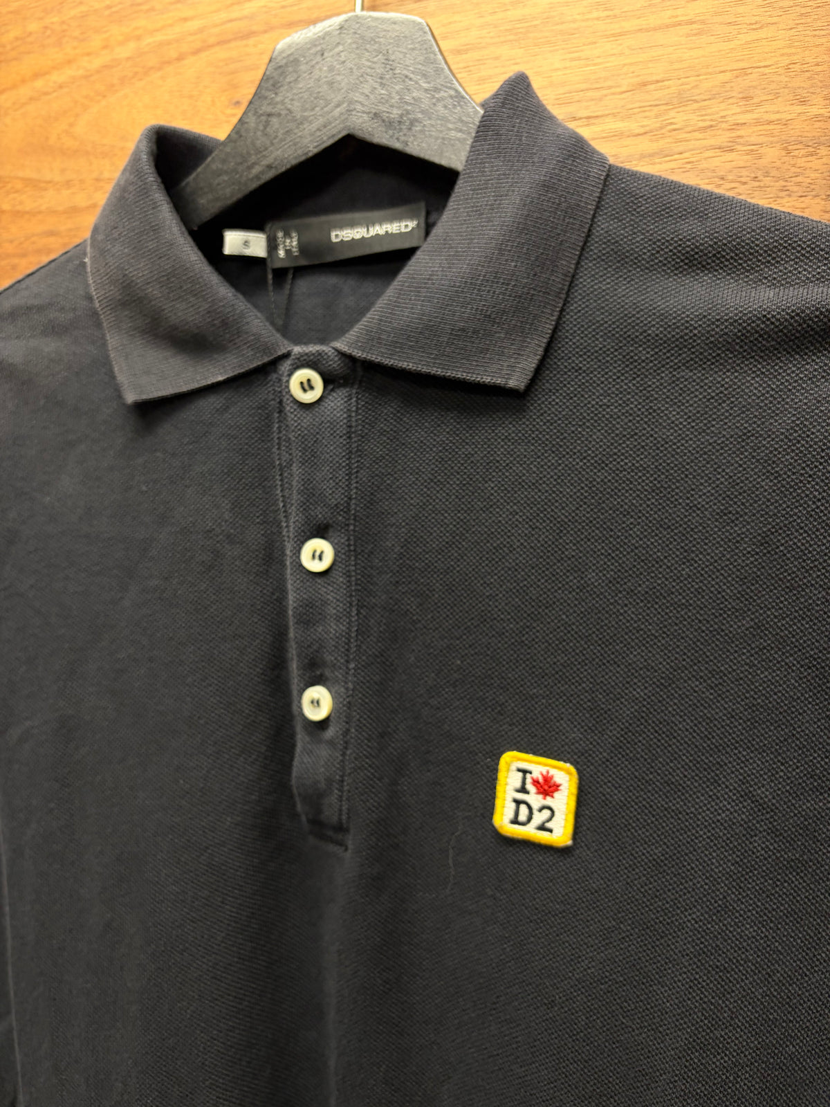 Dsquared2 ‘I❤️D2’ Black Patch Embroidered Polo