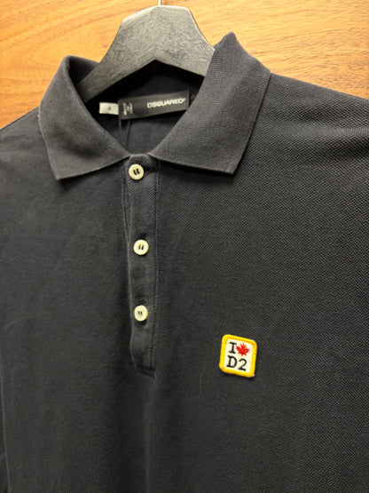 Dsquared2 ‘I❤️D2’ Black Patch Embroidered Polo
