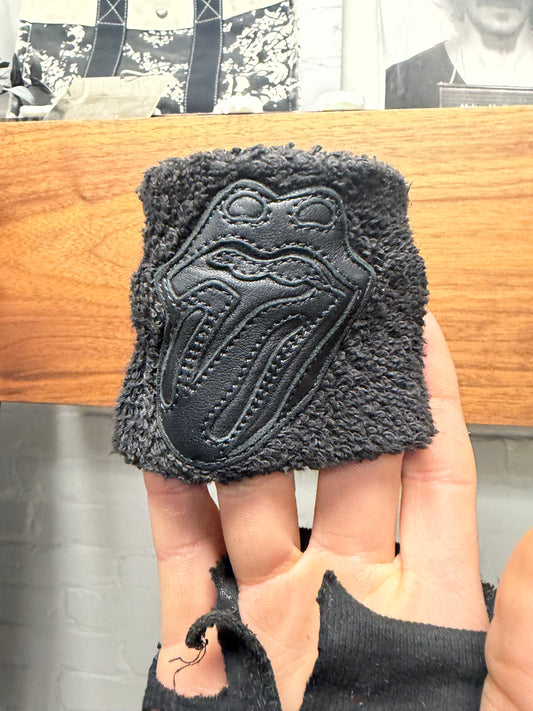 Chrome Hearts Rolling Stones ‘Tongue & Lips’ Leather Patch Black Sweatband