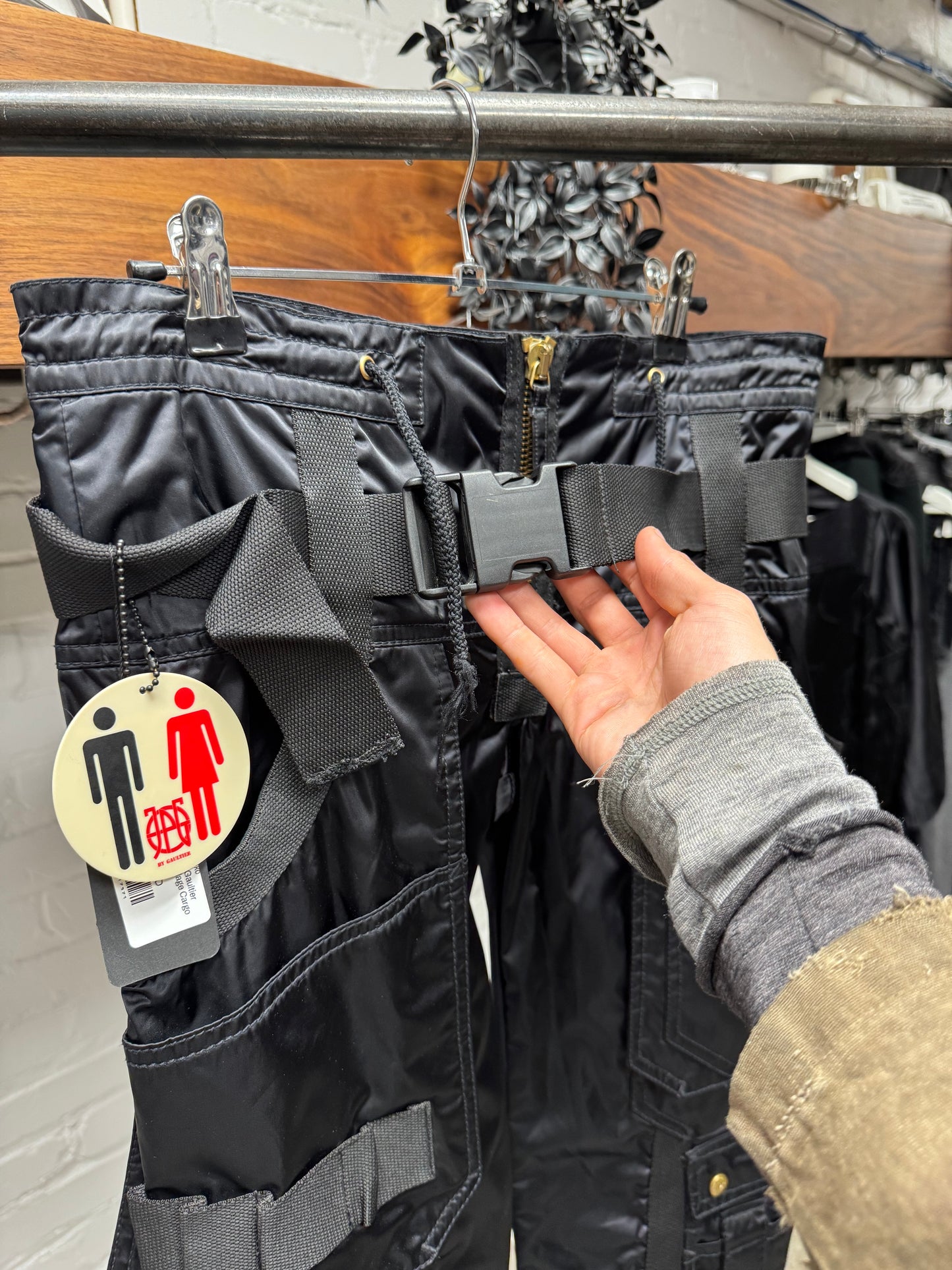 AW2003 Jean Paul Gaultier ‘Parachute’ Black Bondage Cargo Pants