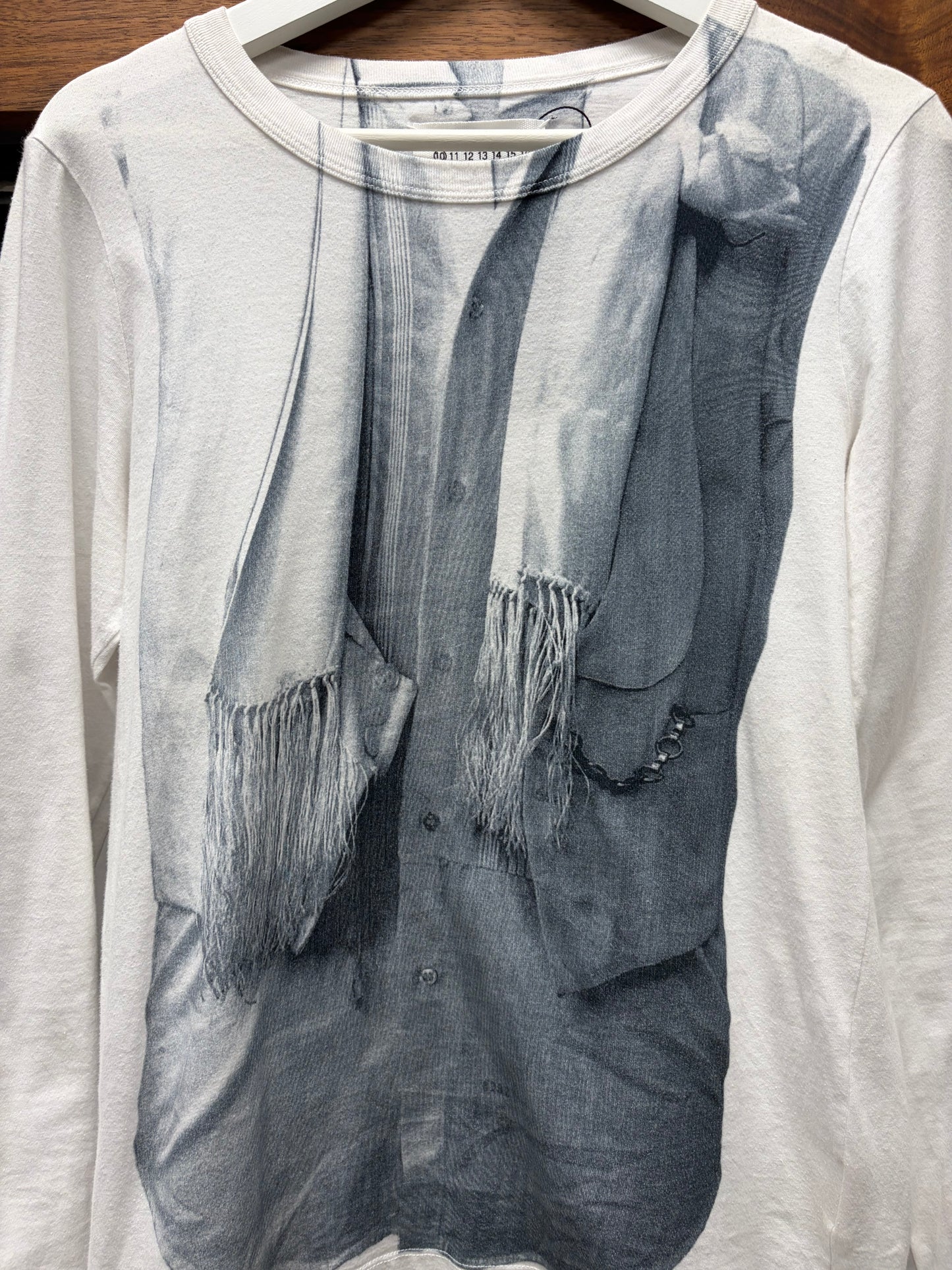 SS2005 Maison Martin Margiela Trompe L’œil ‘Vest & Scarf’ Long Sleeve Shirt