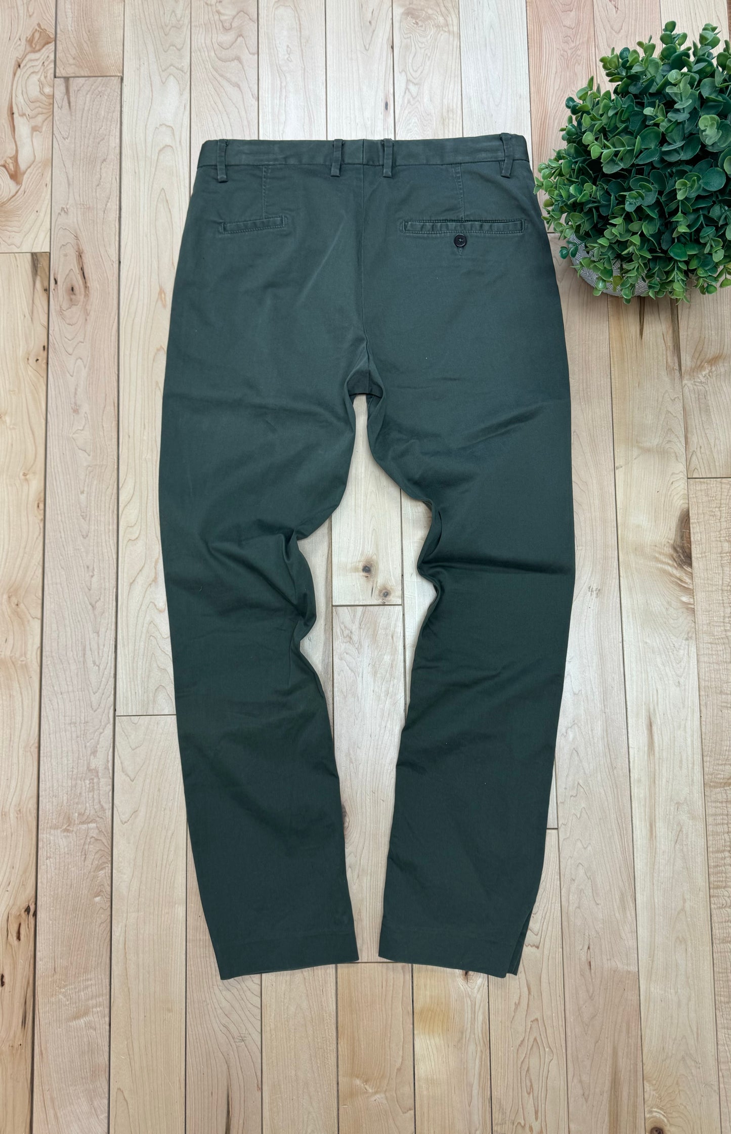 Acne Studios ‘Max Satin’ Olive Green Slim/Skinny Pants