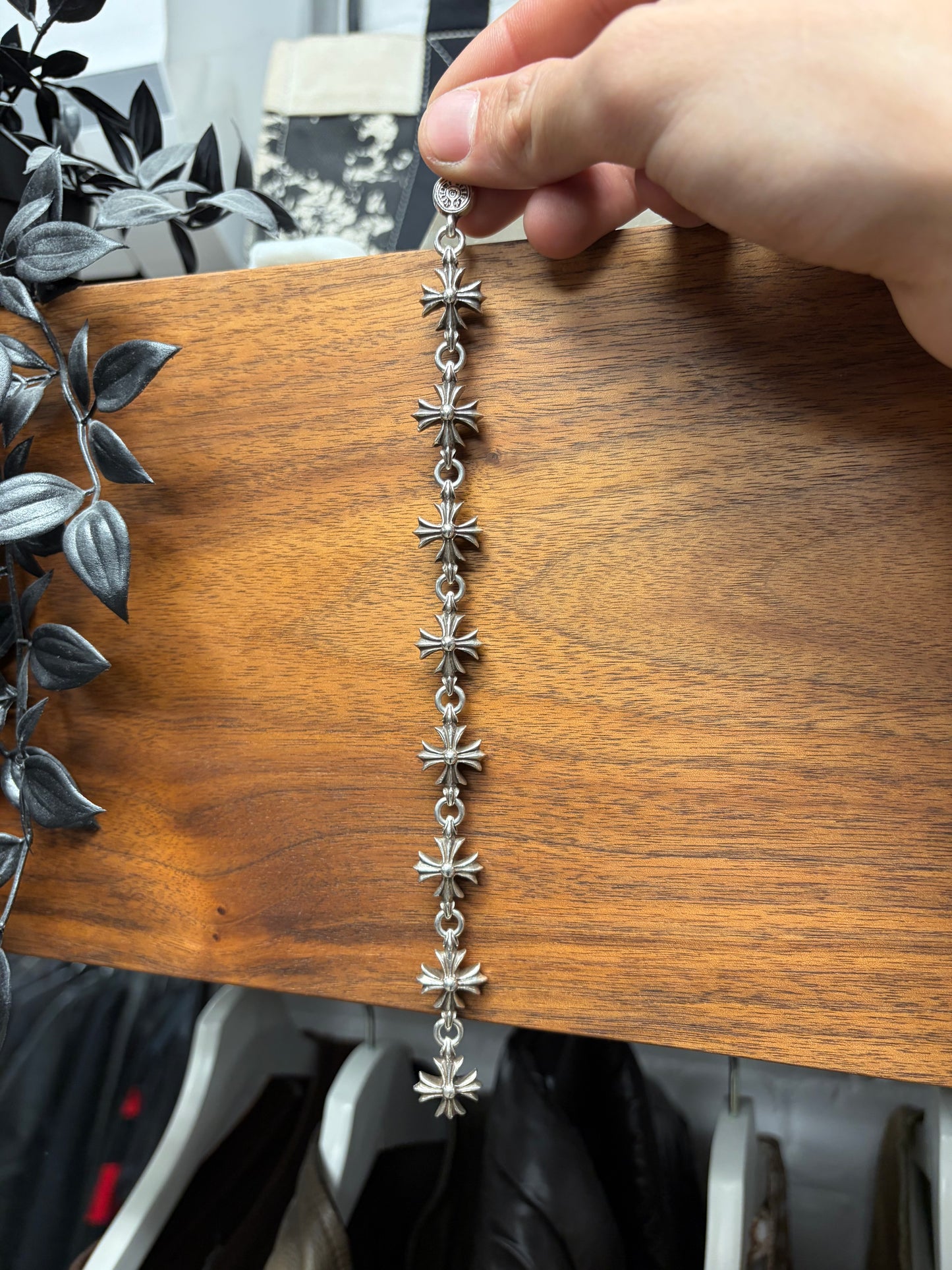 Chrome Hearts ‘CH Plus Cross’ 925 Silver Cutout Bracelet