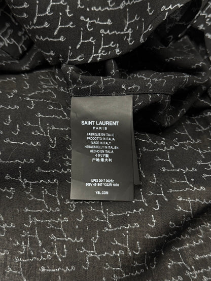 SS2017 Saint Laurent ‘Je T’aime’ Silk Button Down Shirt