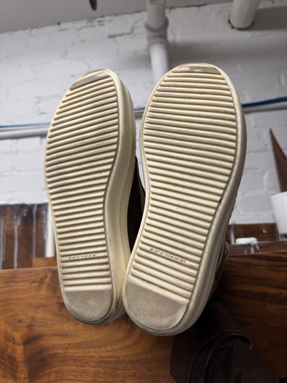 AW2024 Rick Owens ‘Porterville’ Dust Brown Suede ‘Vans’ High Top Sneakers