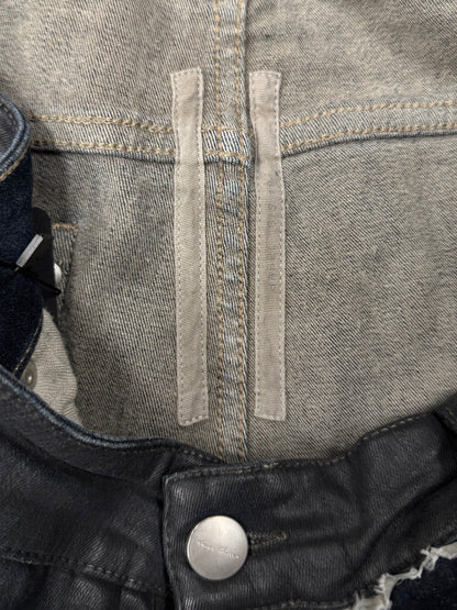 Rick Owens ‘Tyrone’ Blue/Black Waxed Skinny Jeans