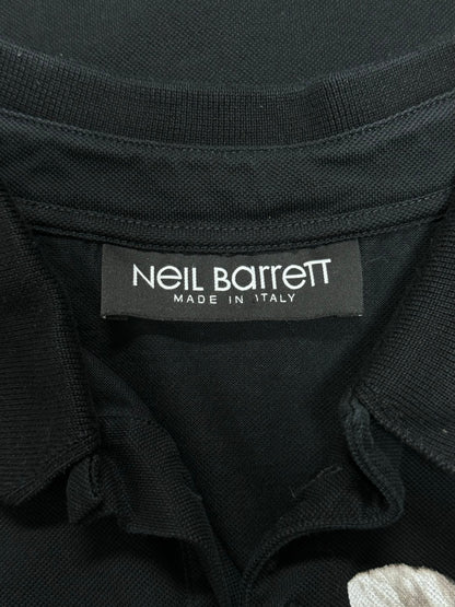 Neil Barrett Black ‘Flowers’ Polo