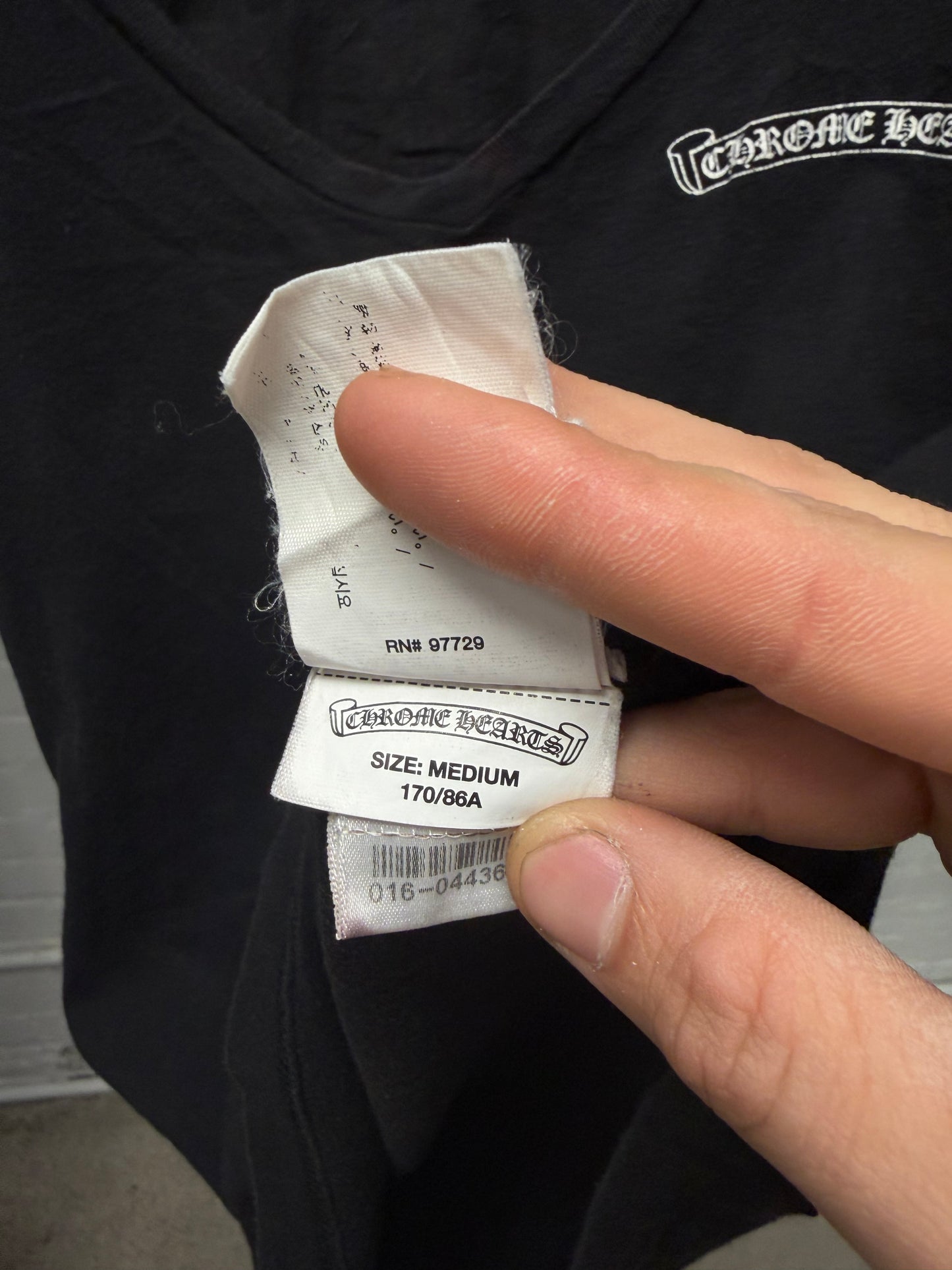 Chrome Hearts ‘Star Logo’ Black Womens Plunge Neck Black T-Shirt