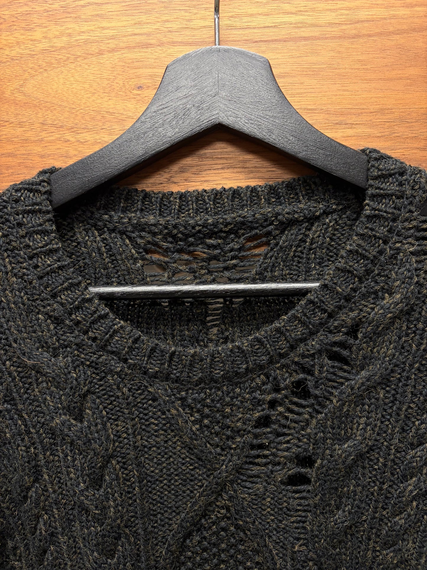 Miharayasuhiro ‘Thrash Distressed’ Wool Cable Knit Sweater
