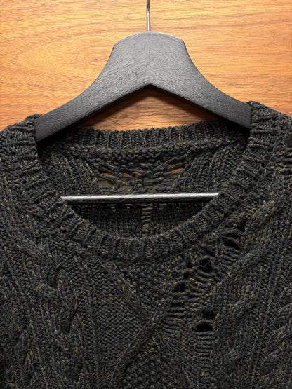 Miharayasuhiro ‘Thrash Distressed’ Wool Cable Knit Sweater