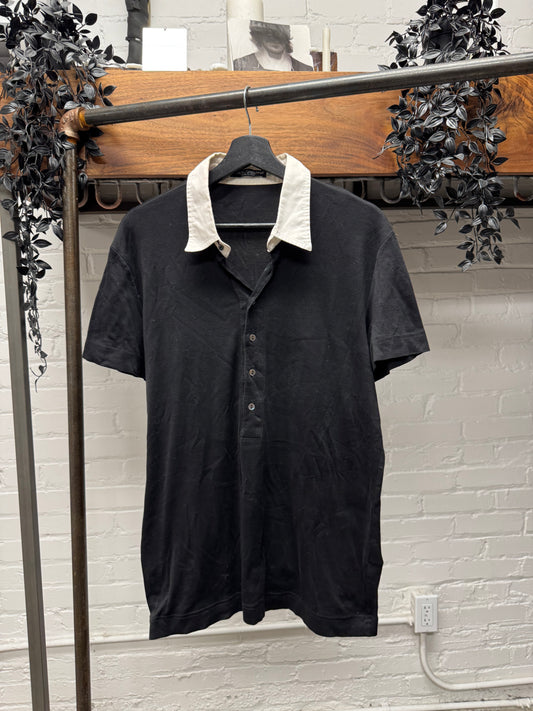 2000s Dolce & Gabbana ‘Contrast Collar’ 1/2 Button Polo