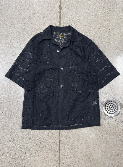 Needles Black Lace Camp Collar Shirt