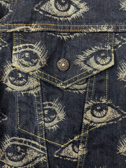 Kapital Jacquard Weave ‘Eyeball’ Denim Trucker Jacket