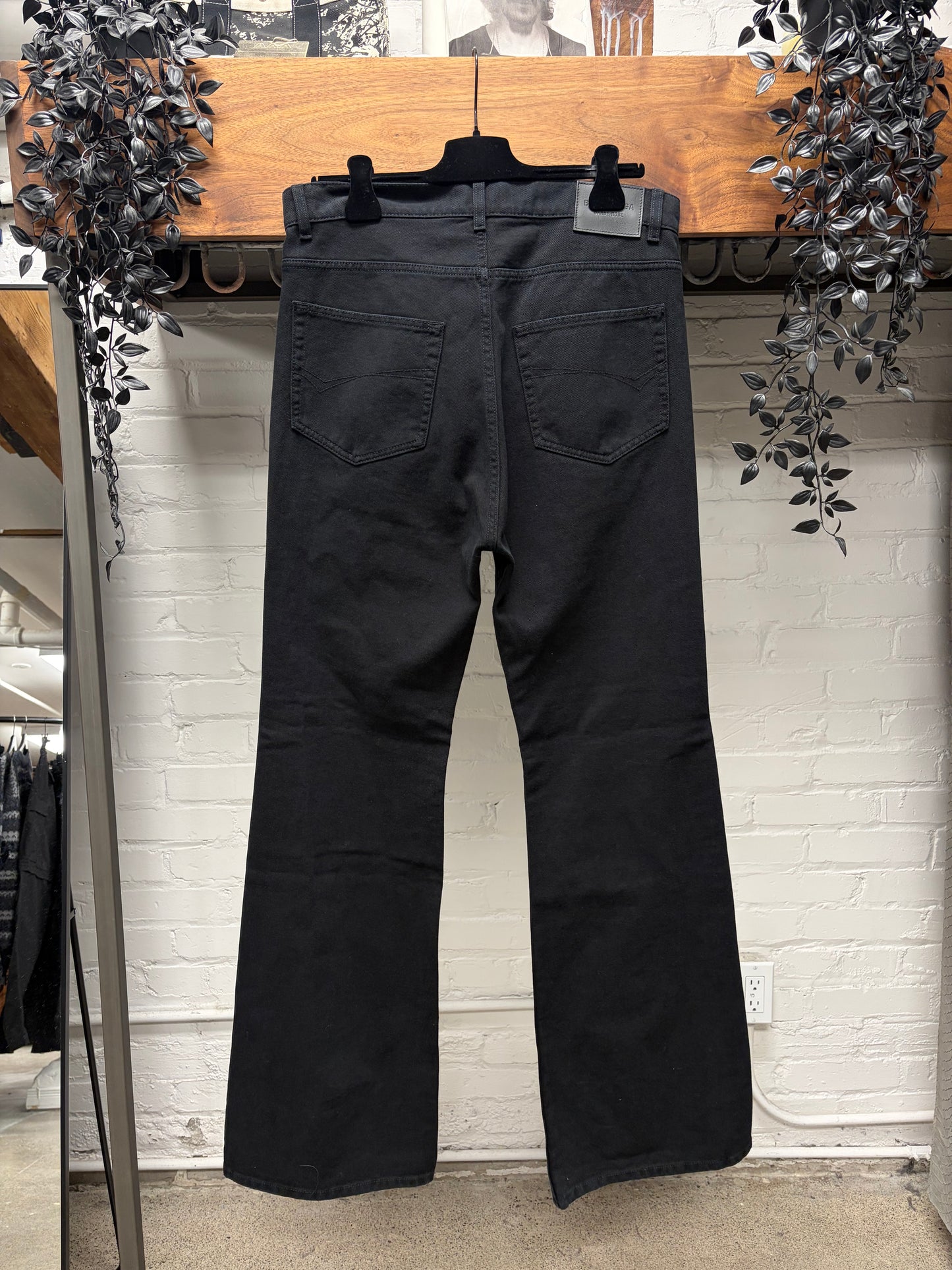 2023 Balenciaga Heavyweight Black Flared Leg Denim