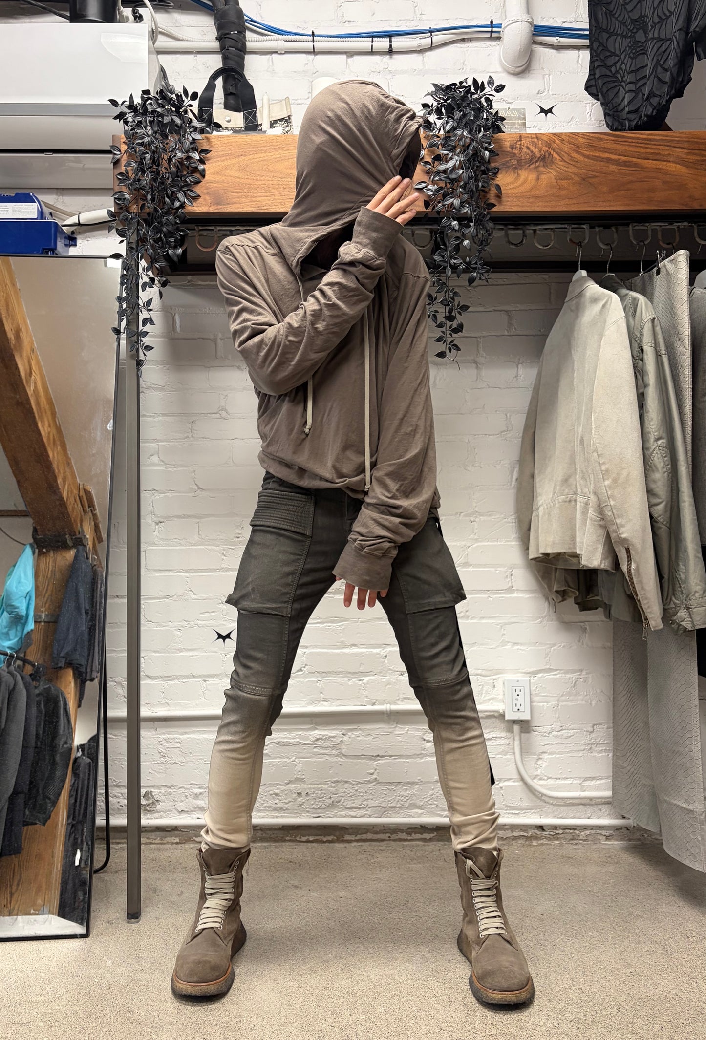 AW2023 Rick Owens ‘Luxor’ Creatch Dust/Pearl Degrade Skinny Jeans