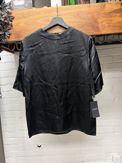 Saint Laurent Black Silk Short Sleeve Shirt
