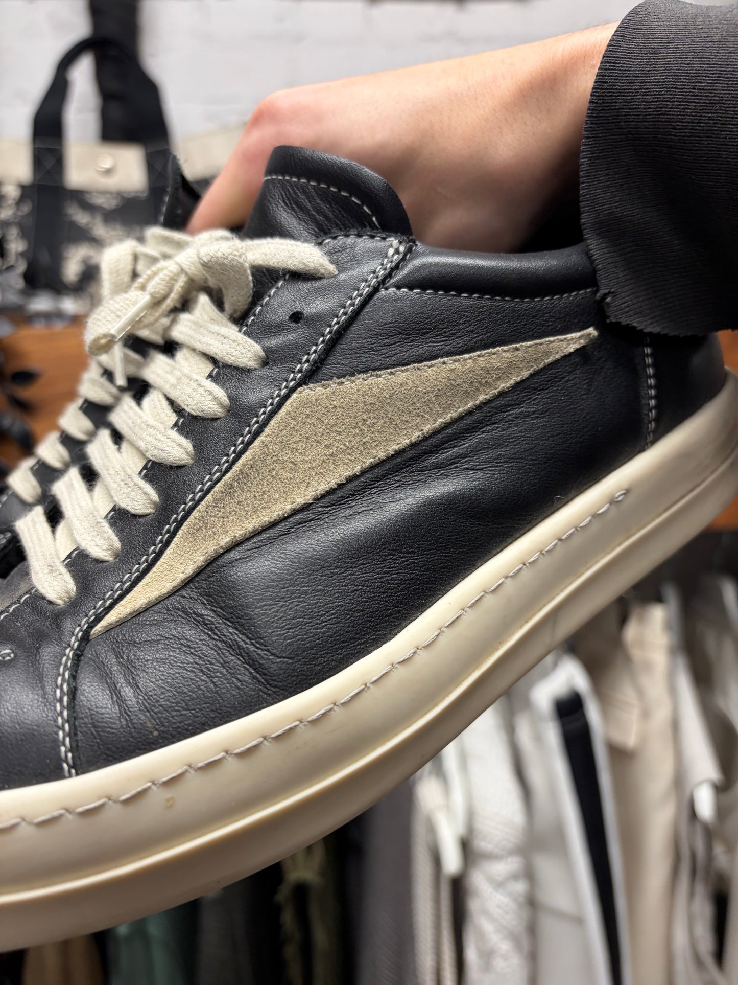 Rick Owens Mainline Leather ‘Vans’ Low Top Sneakers