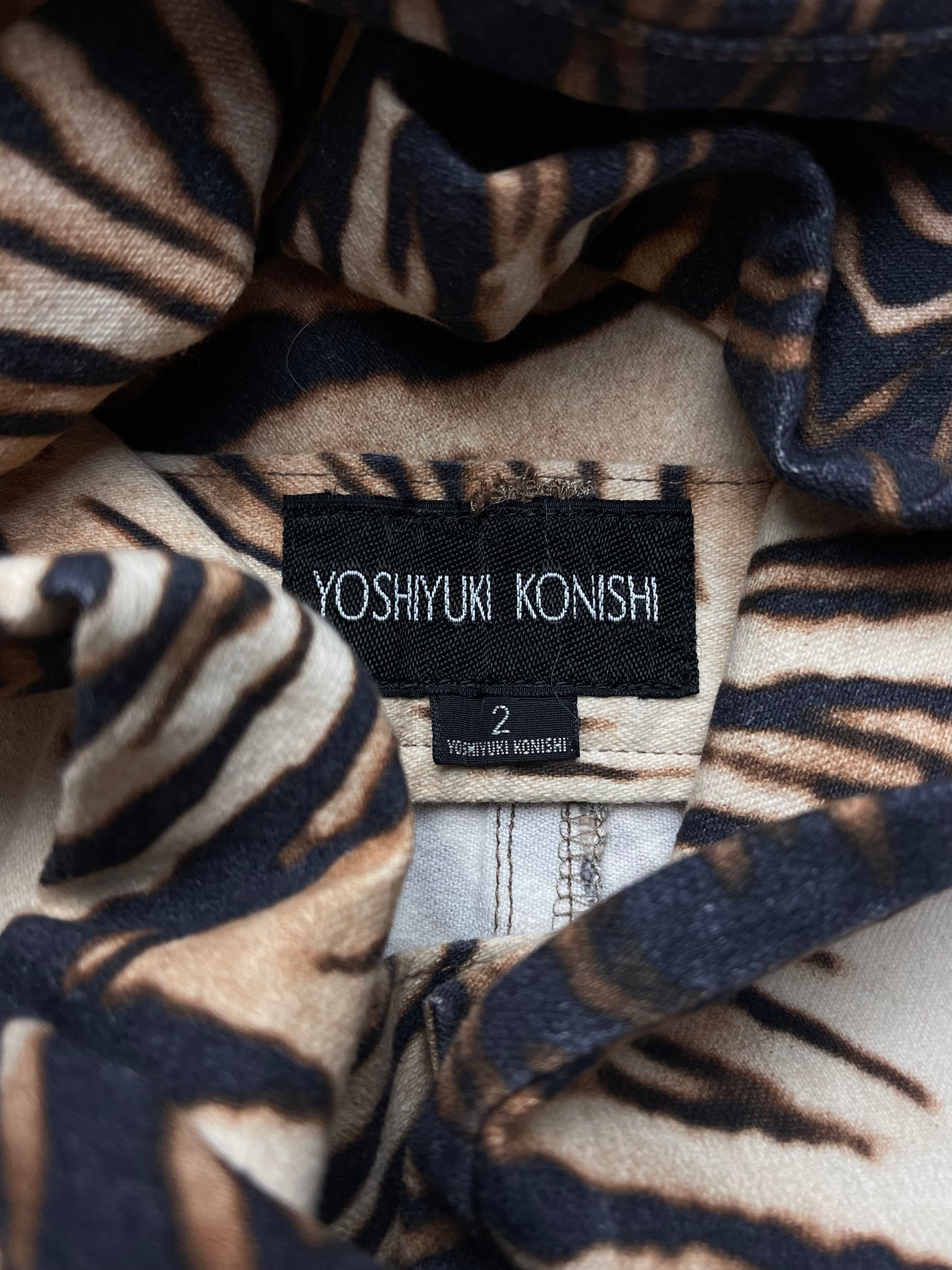 Yoshiyuki Konishi Tiger Print Flared Leg Denim