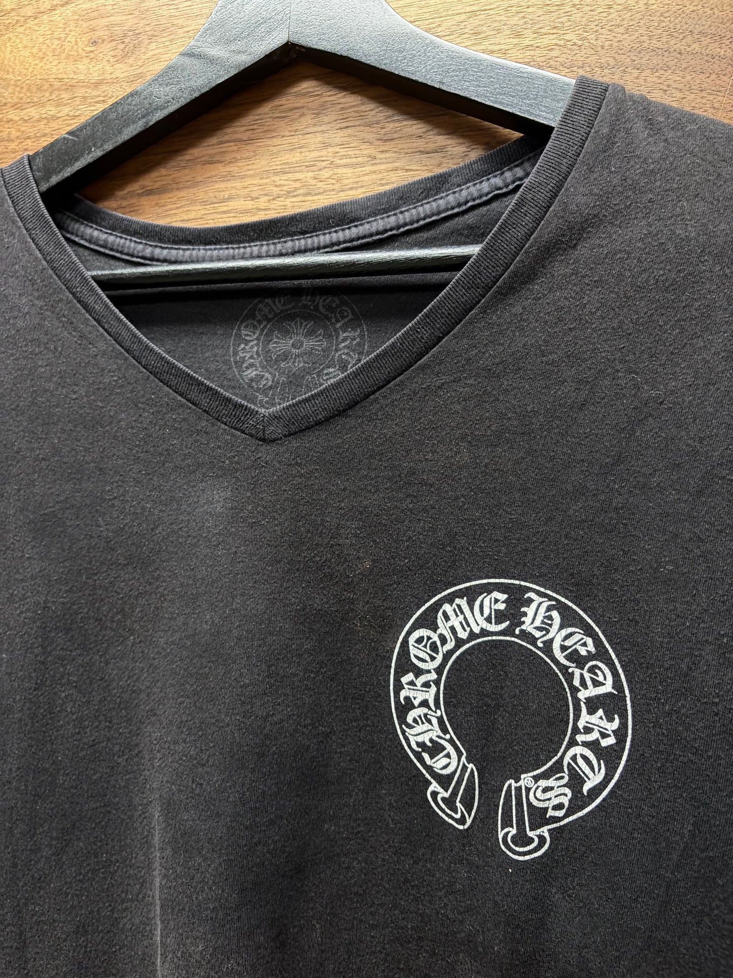 Vintage Chrome Hearts ‘T-Bar Logo’ Faded Black T-Shirt