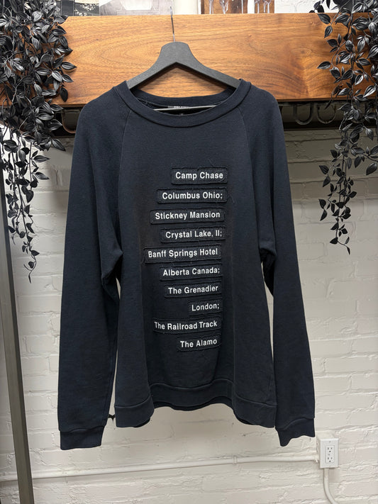 Raf Simons ‘History of my World’ Haunted Places Patchwork Black Sweatshirt