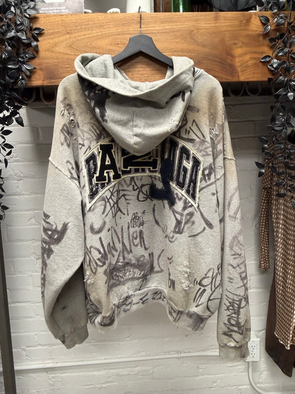 SS2023 Balenciaga ‘Skater’ Grey Zip-Up Hoodie