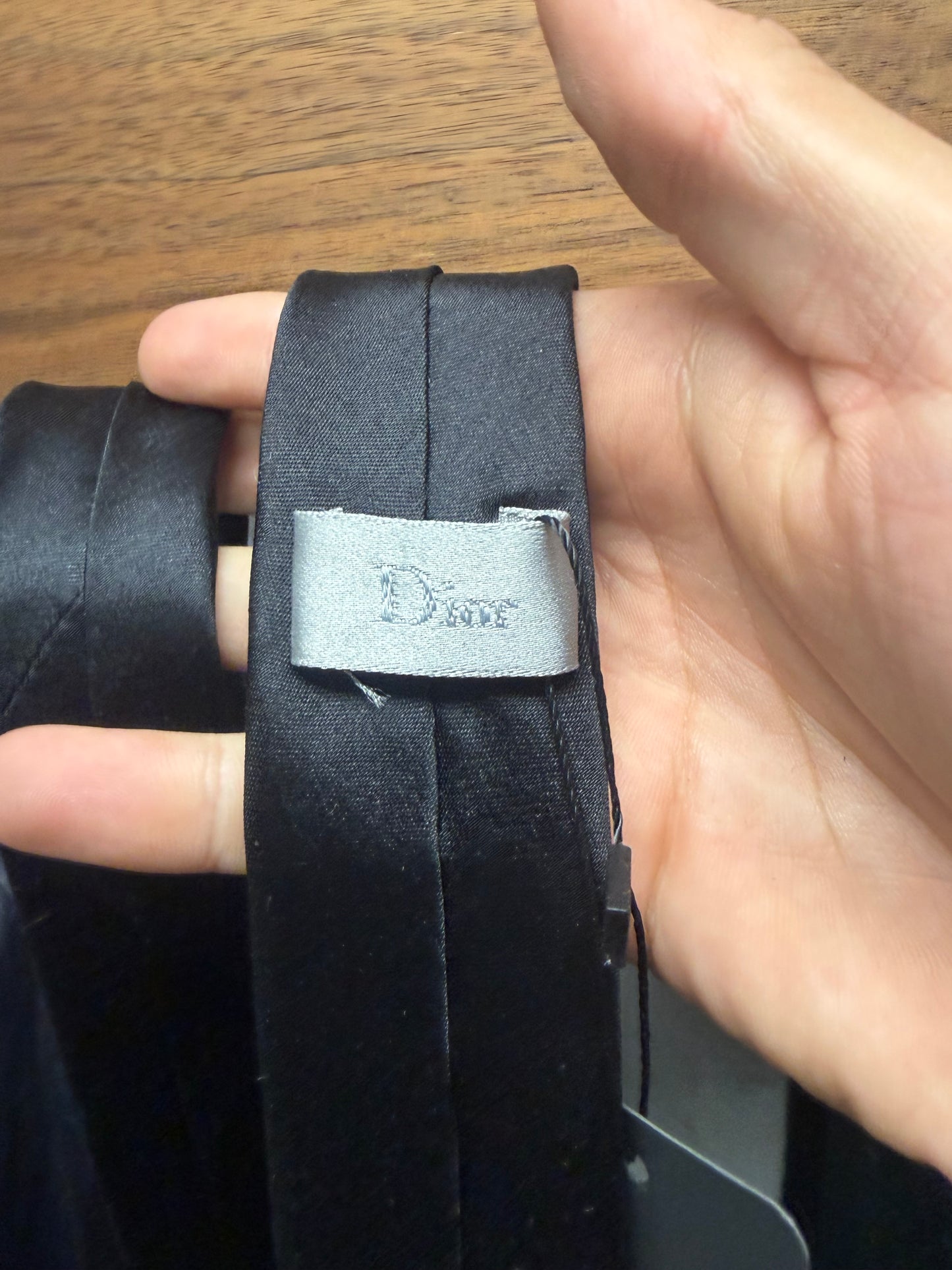 Dior Homme ‘Bee’ Embroidered Logo Black Skinny Tie