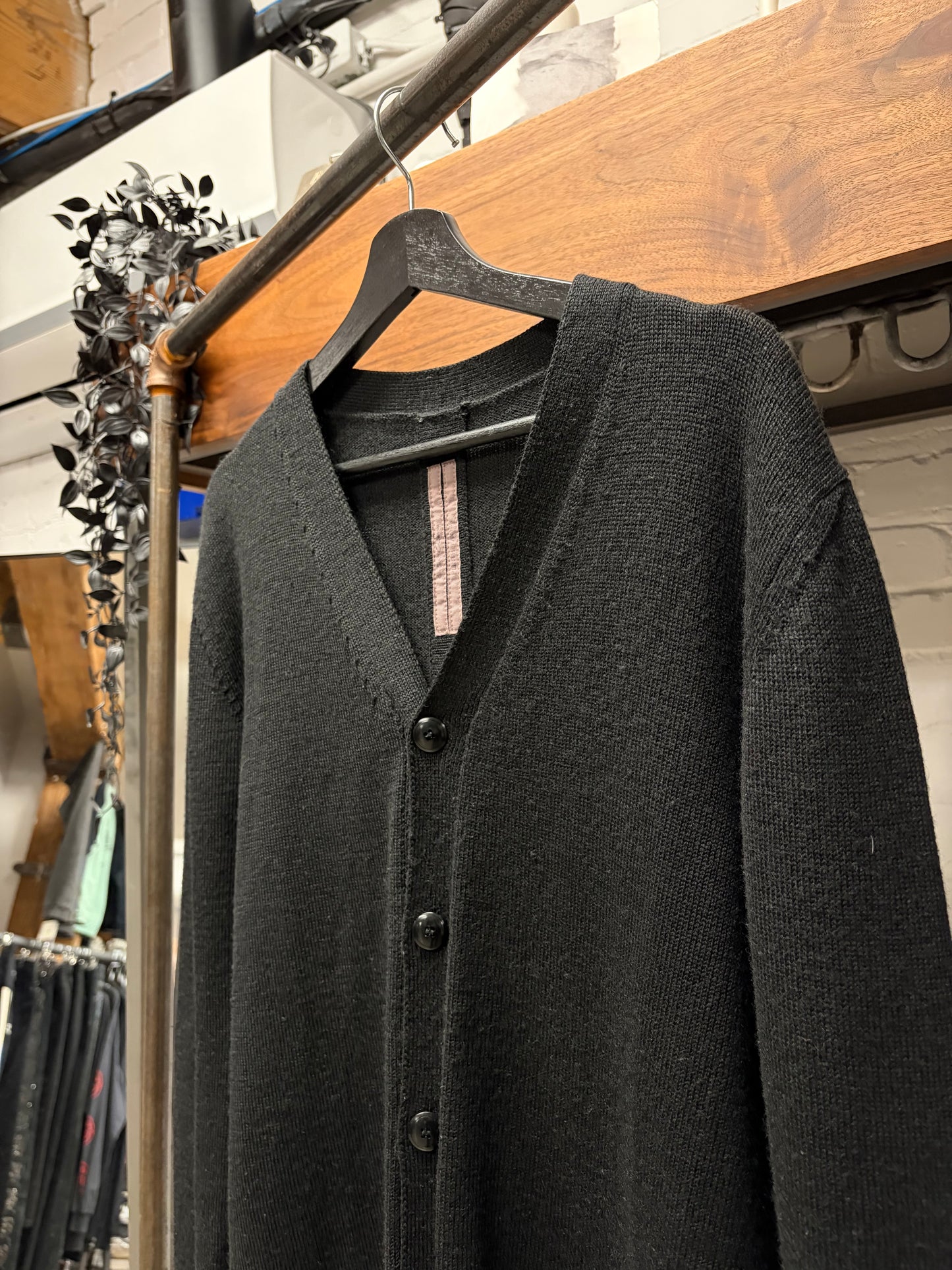 AW2013 Rick Owens ‘Plinth’ Black Wool Cardigan