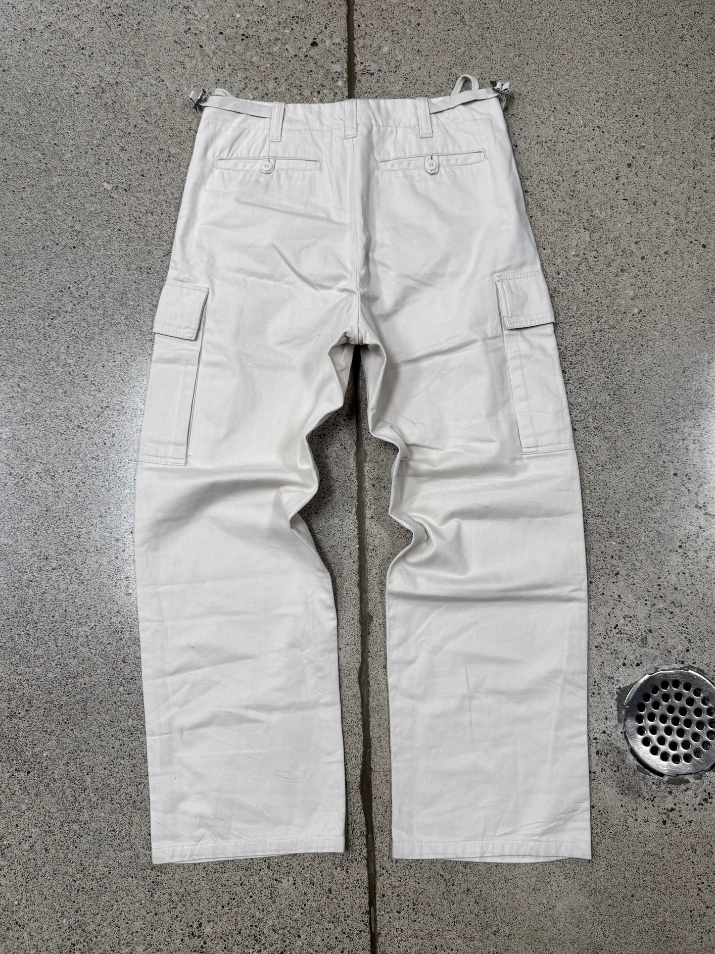Vintage Helmut Lang Wide Leg White Cargo Pants