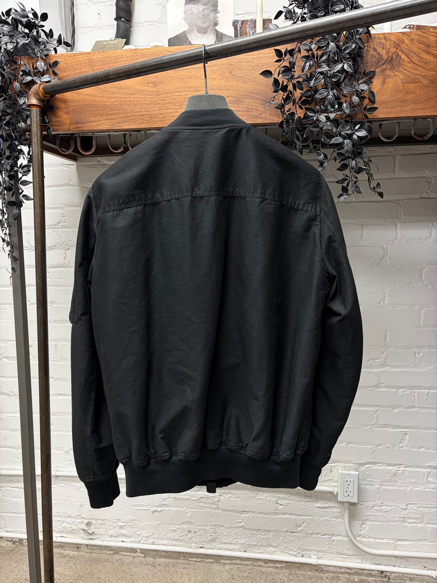 Early 2000s Rick Owens DRKDHDW Black Corduroy MA-1 Bomber Jacket
