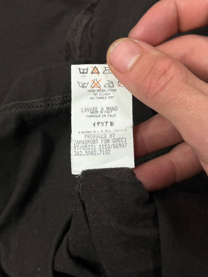 1997 Gucci by Tom Ford GG Logo Cropped Brown T-Shirt