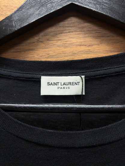2019 Saint Laurent ‘Stars Box Logo’ Black Short Sleeve Shirt