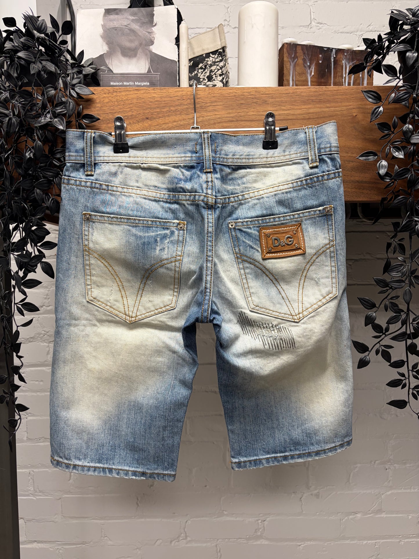 Dolce & Gabbana Dirt Washed Blue Denim Shorts