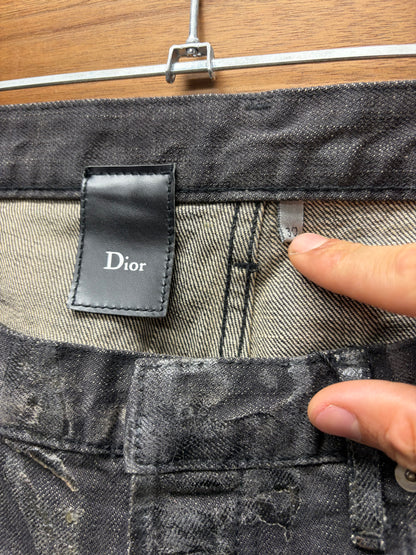 AW2008 Dior Homme ‘Luster’ Wax Coated Black Skinny Jeans