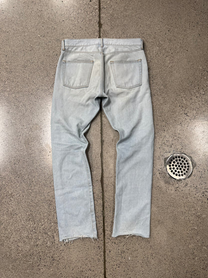SS2017 Saint Laurent ‘Pocket Logo’ Light Wash Blue Skinny Jeans