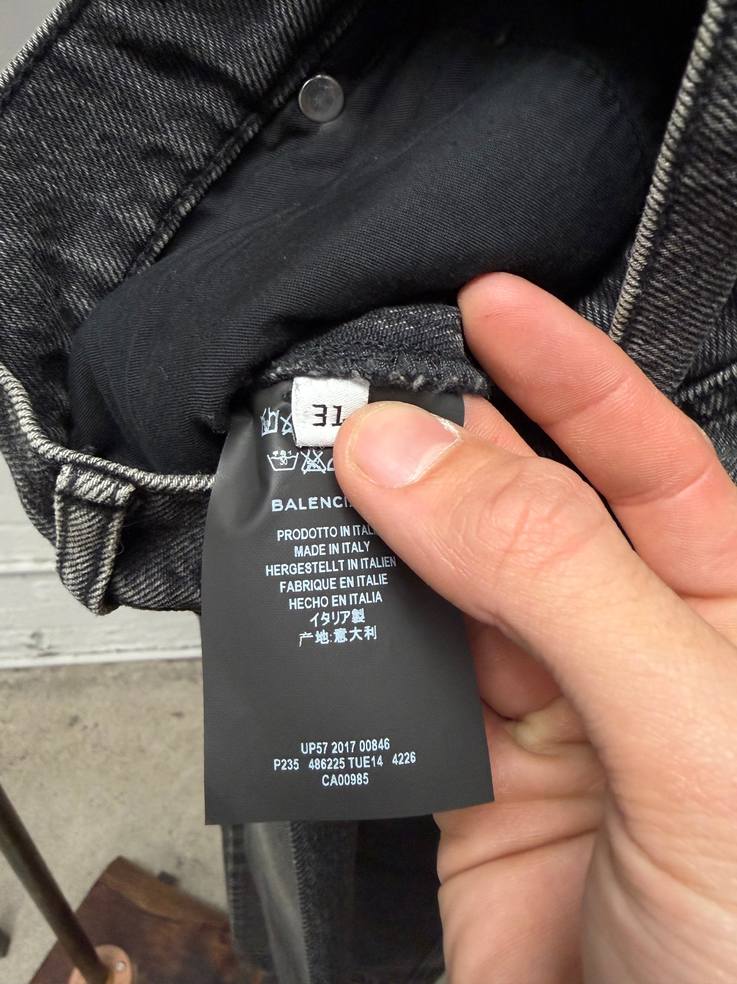 2017 Balenciaga Bootcut Black Classic Washed Denim