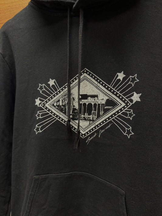 2019 Saint Laurent ‘Jardin Majorelle’ Black/White Pullover Hoodie