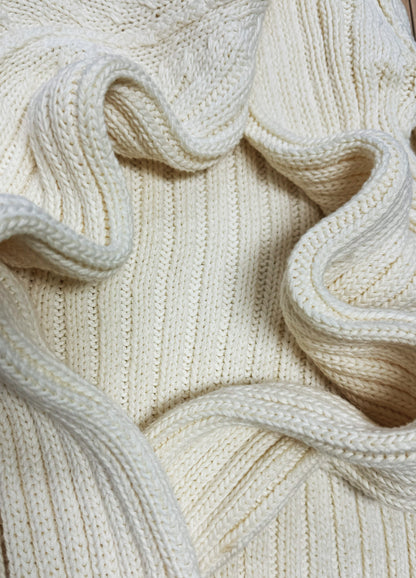 Gucci by Tom Ford Cream/White Wool Ribbed Knit Sweater