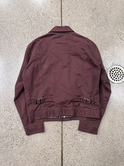 Vintage 80s Jean Paul Gaultier ‘Oxblood’ Red Denim Jacket