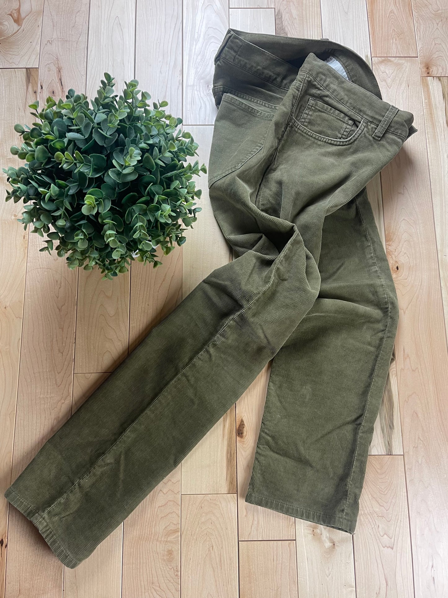 Acne Studios ‘Ace Olive Cord’ Corduroy Slim Straight Pants