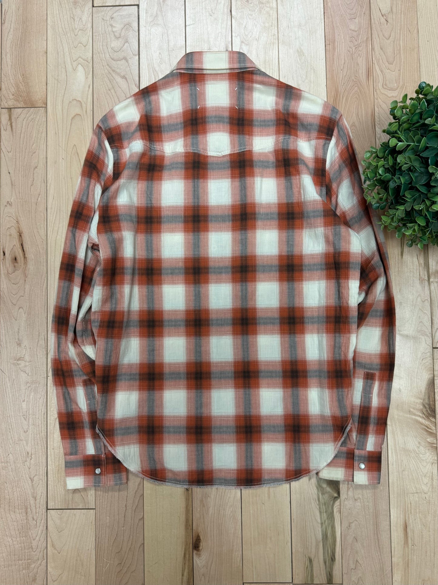 AW2016 Maison Margiela Pearl Button Snap Plaid Flannel