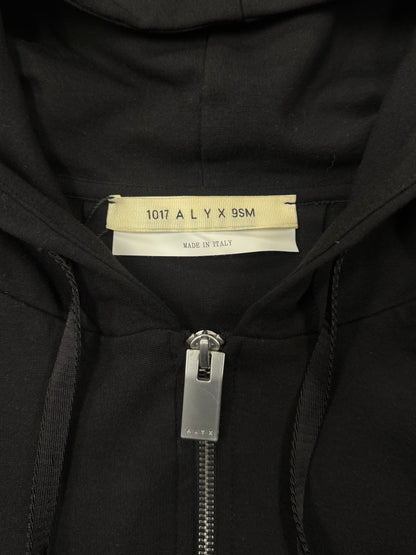 Alyx Studios ‘Leather Appliqué’ Black Zip-Up Hoodie