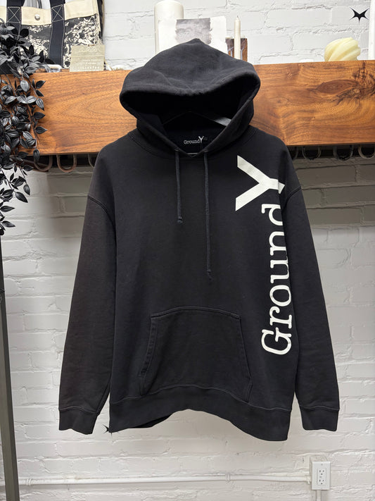 Yohji Yamamoto ‘Ground Y’ Logo Black Pullover Hoodie