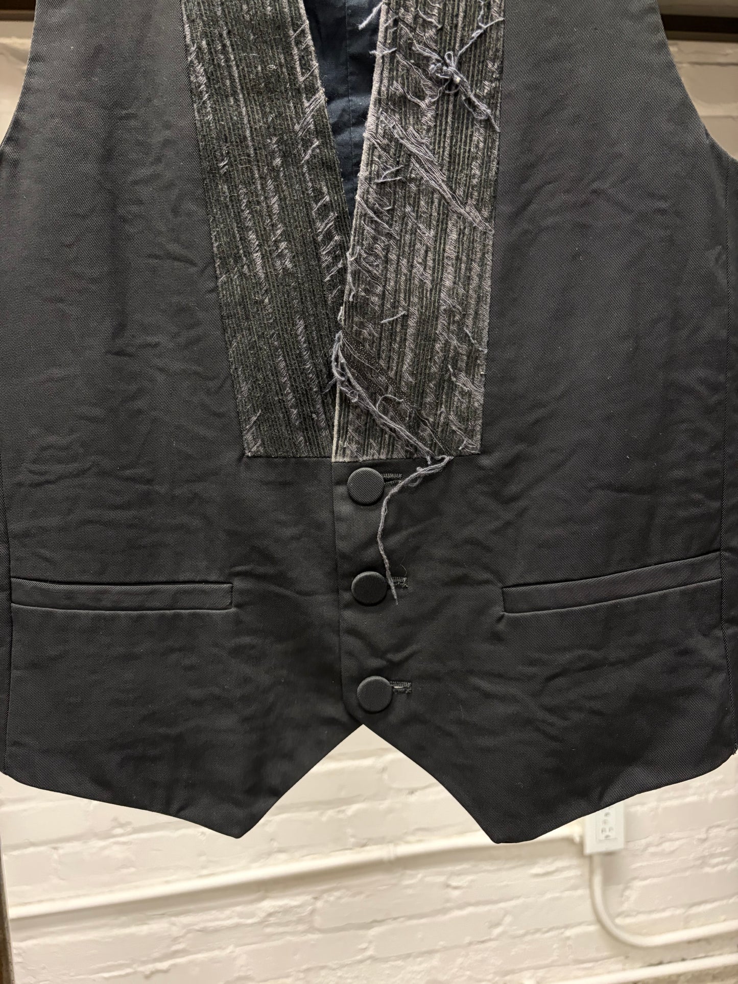 Maison Martin Margiela Boiler Vest with Pleated Denim Lapels