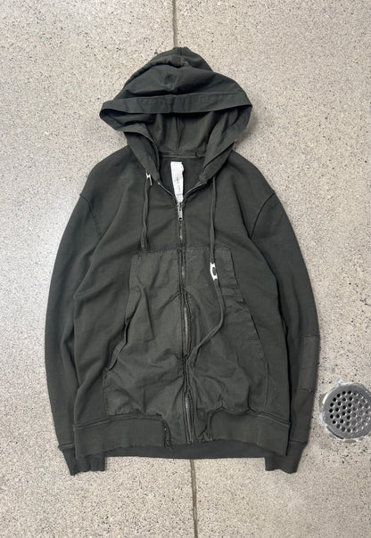 Damir Doma Reconstructed Green Zip-Up Hoodie