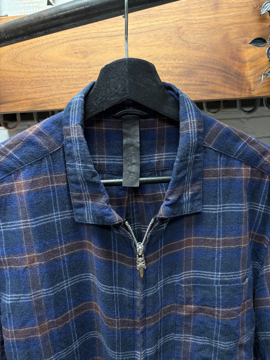 Chrome Hearts ‘Heywood’ 925 Silver ‘Dagger Zip’ Plaid Short Sleeve Shirt