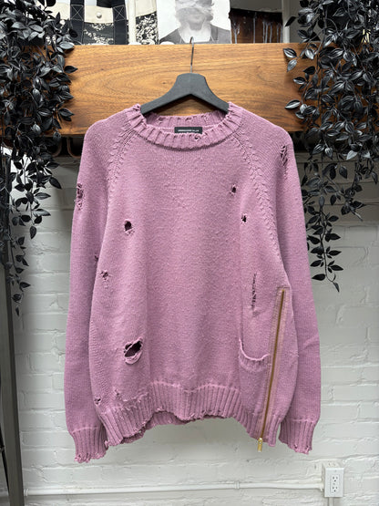 SS2021 Undercover Distressed Knit Purple Sweater