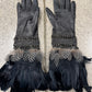 Alexander McQueen Genuine Feathers/Chain Mail Leather Gloves
