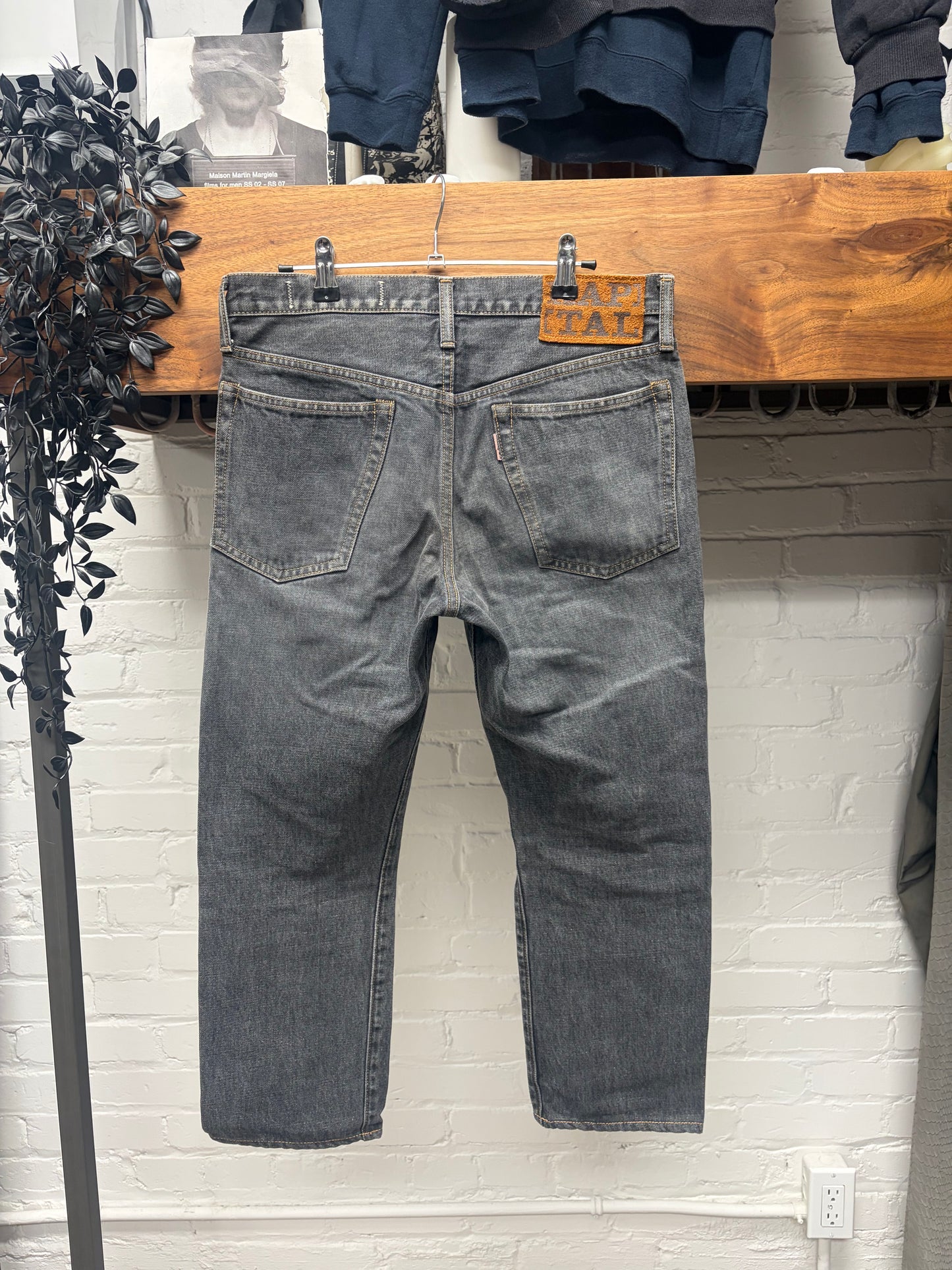 Kapital Raw Washed Grey Bootcut Denim